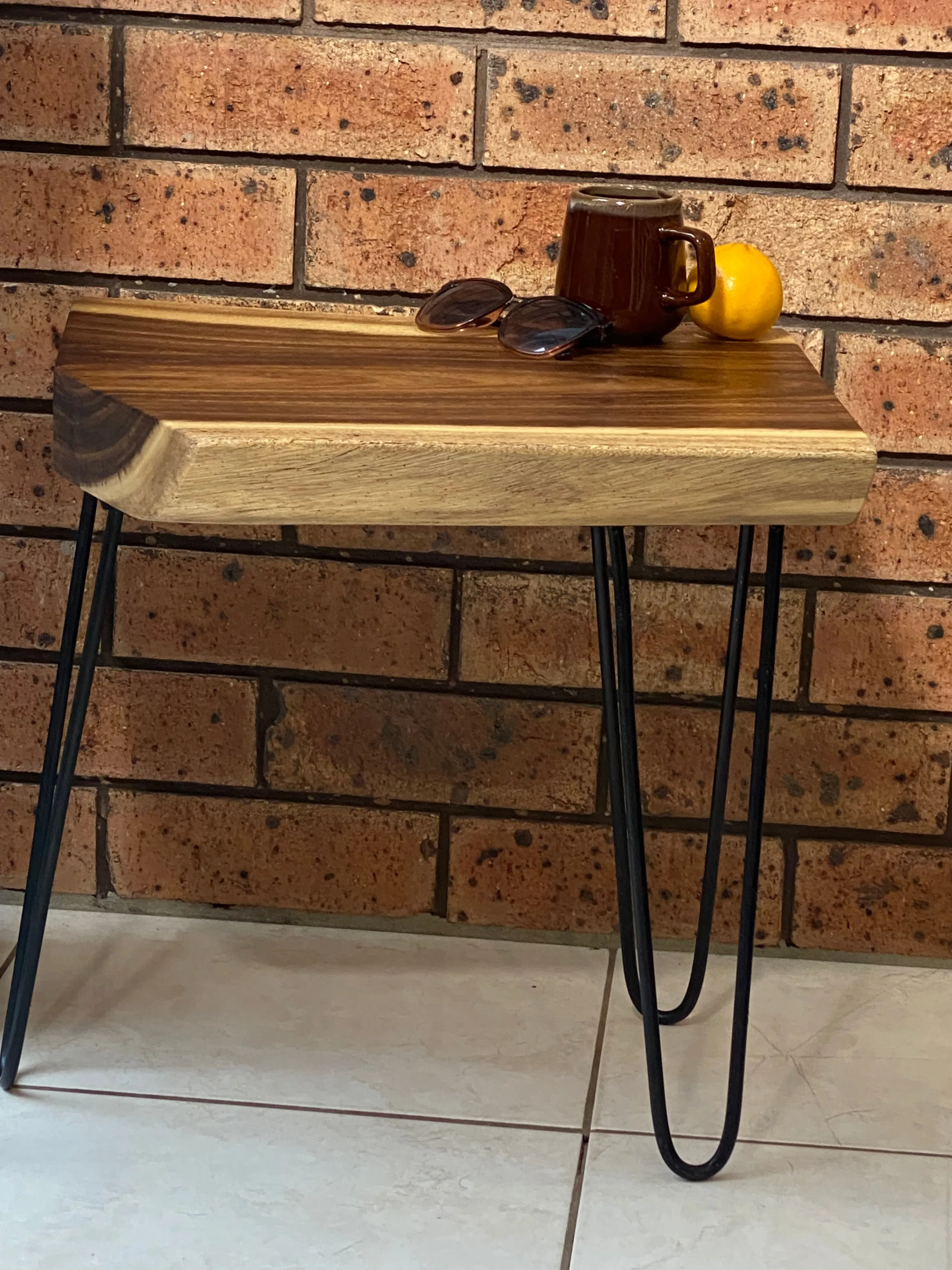 Small coffee table, Live Edge Wooden Side Table / Corner Table / Plant or book Stand Raintree Wood