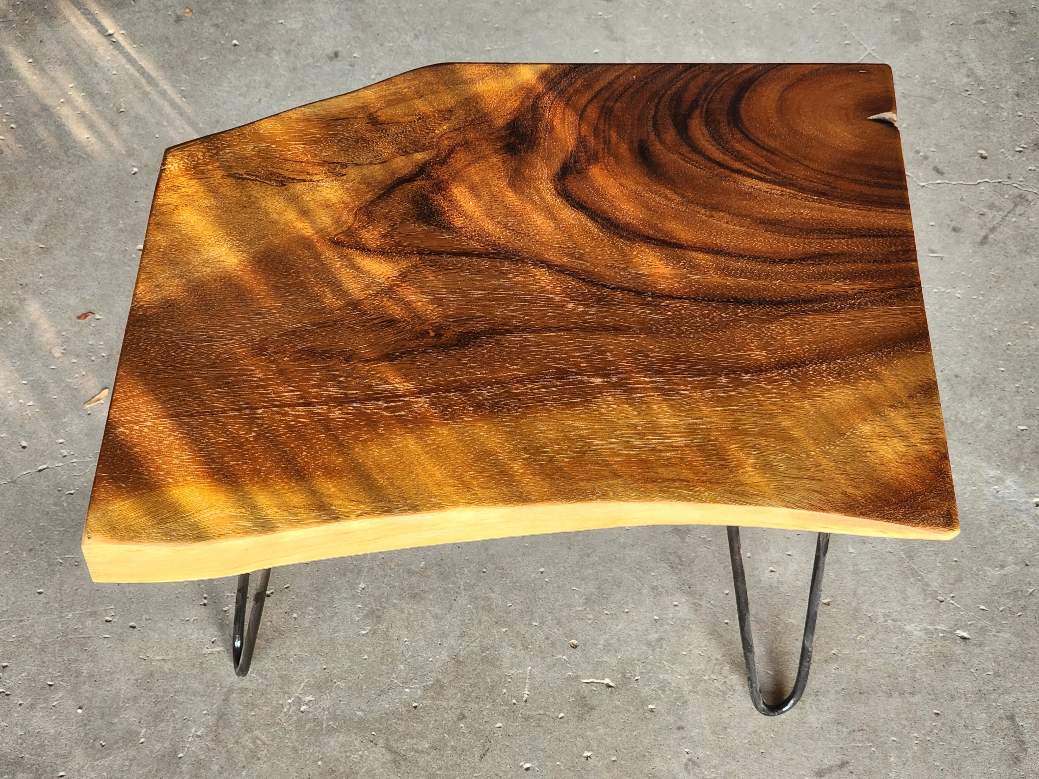 Small coffee table, Live Edge Wooden Side Table / Corner Table / Plant or book Stand Raintree Wood