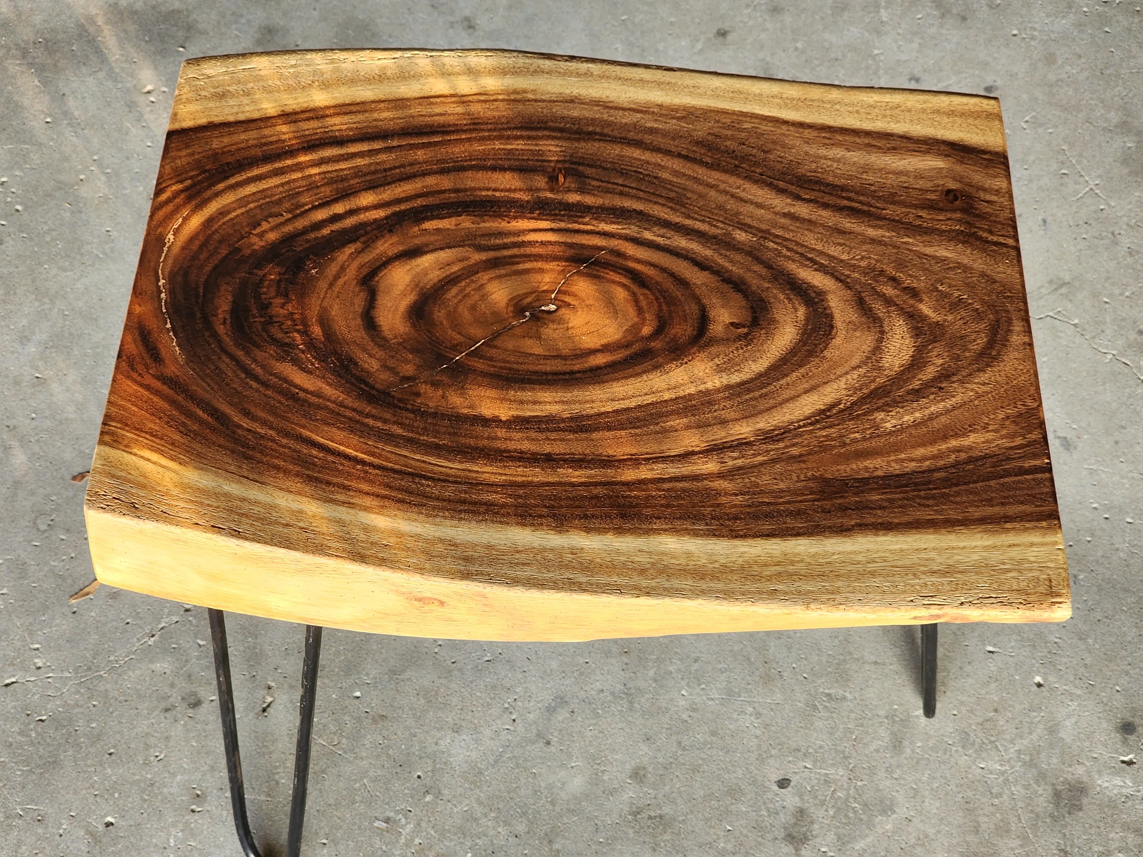 Small coffee table, Live Edge Wooden Side Table / Corner Table / Plant or book Stand Raintree Wood