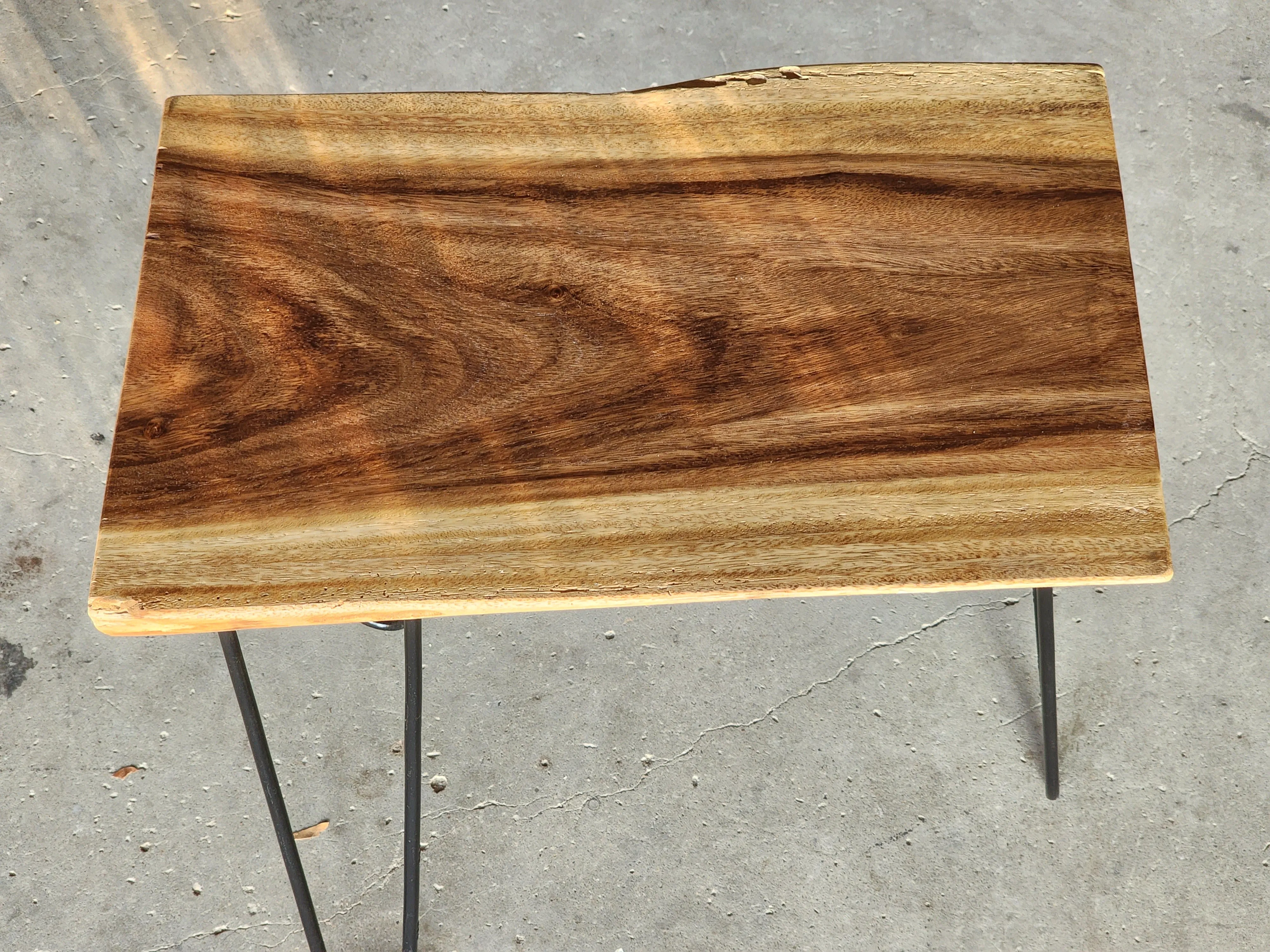 Small coffee table, Live Edge Wooden Side Table / Corner Table / Plant or book Stand Raintree Wood
