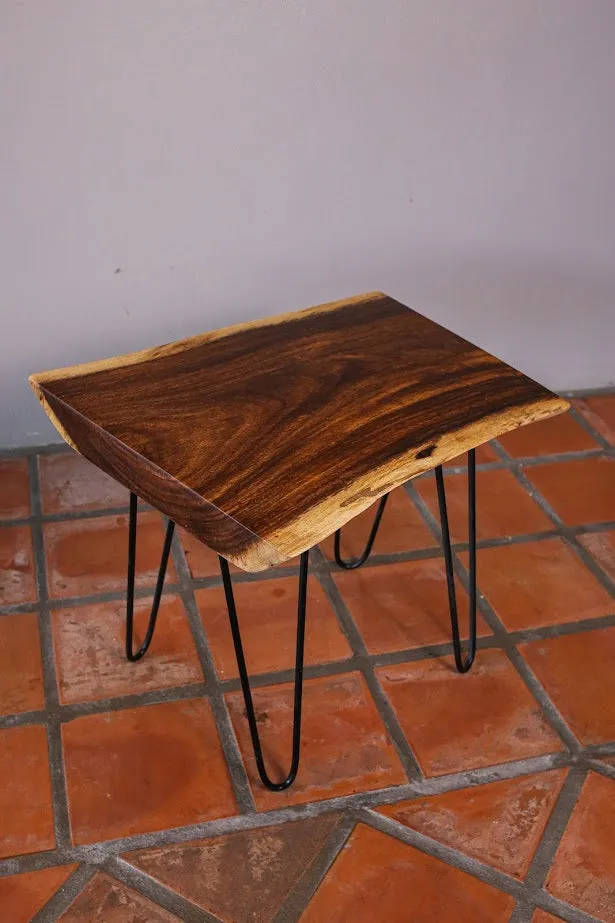 Small coffee table, Live Edge Wooden Side Table / Corner Table / Plant or book Stand Raintree Wood
