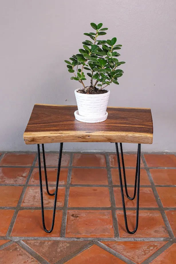 Small coffee table, Live Edge Wooden Side Table / Corner Table / Plant or book Stand Raintree Wood