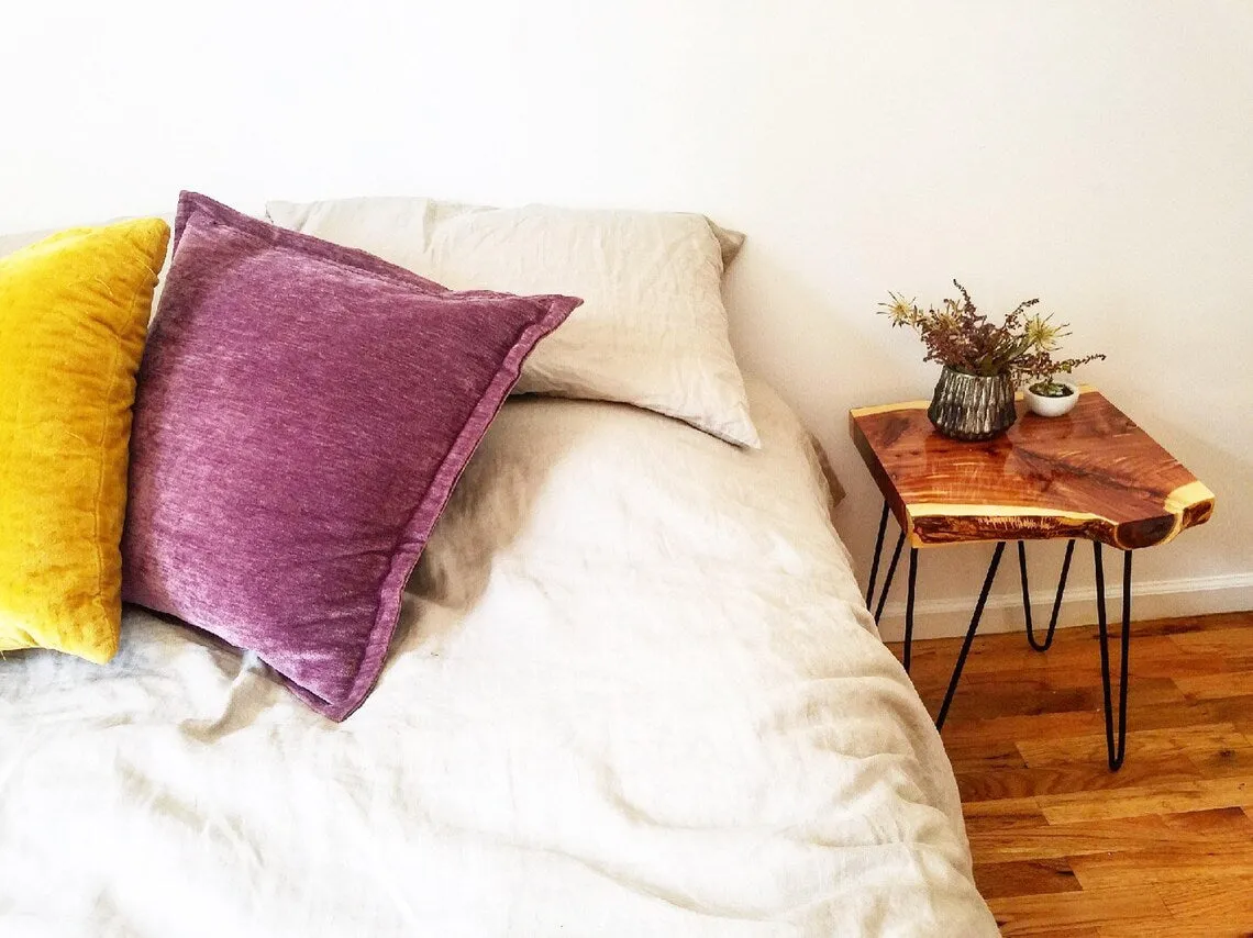Small coffee table, Live Edge Wooden Side Table / Corner Table / Plant or book Stand Raintree Wood