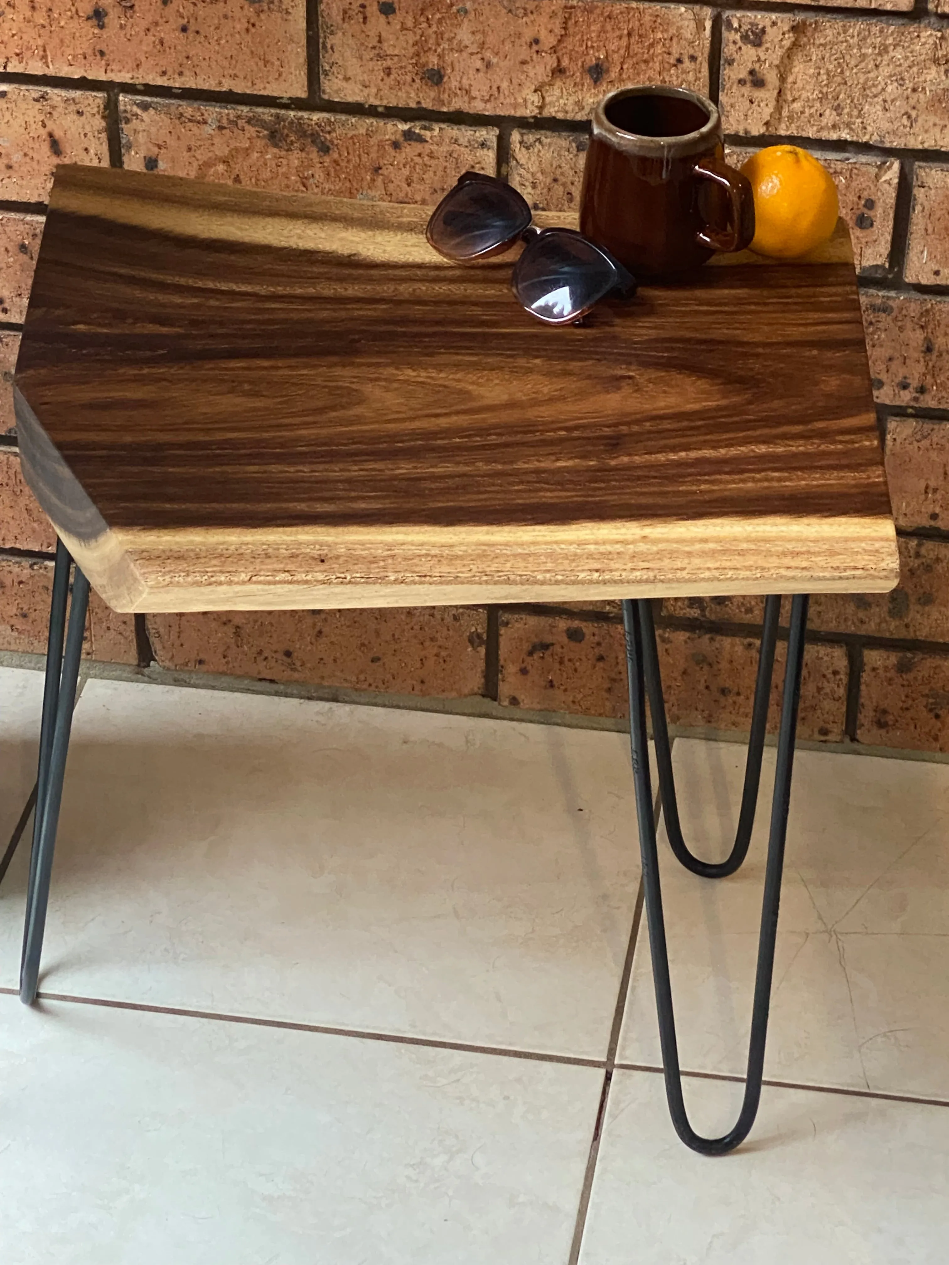 Small coffee table, Live Edge Wooden Side Table / Corner Table / Plant or book Stand Raintree Wood