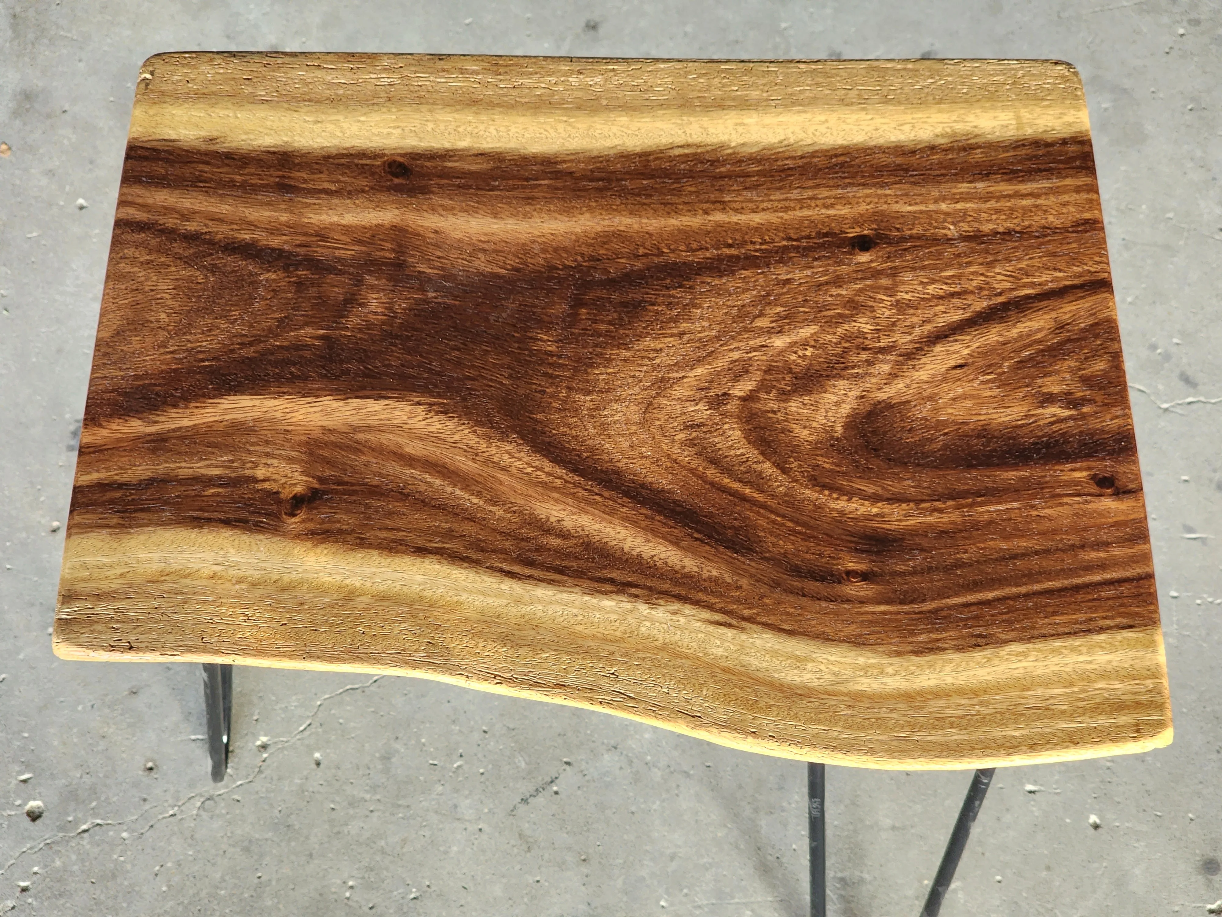 Small coffee table, Live Edge Wooden Side Table / Corner Table / Plant or book Stand Raintree Wood