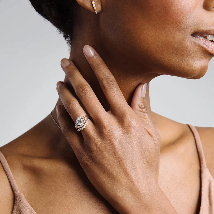 Starlight Tiara Curve Band - 14k Gold & White Diamond