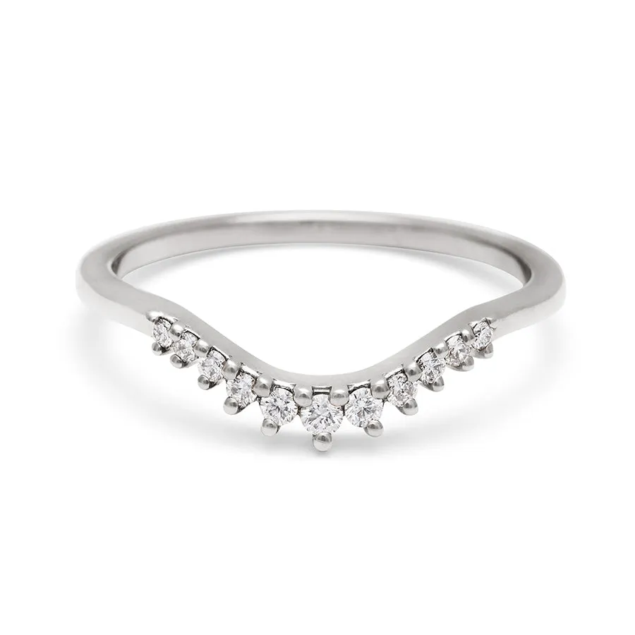 Starlight Tiara Curve Band - 14k Gold & White Diamond