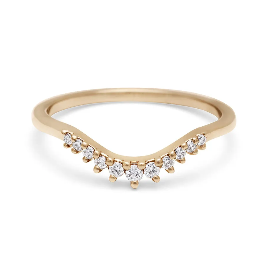 Starlight Tiara Curve Band - 14k Gold & White Diamond