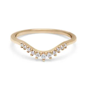 Starlight Tiara Curve Band - 14k Gold & White Diamond