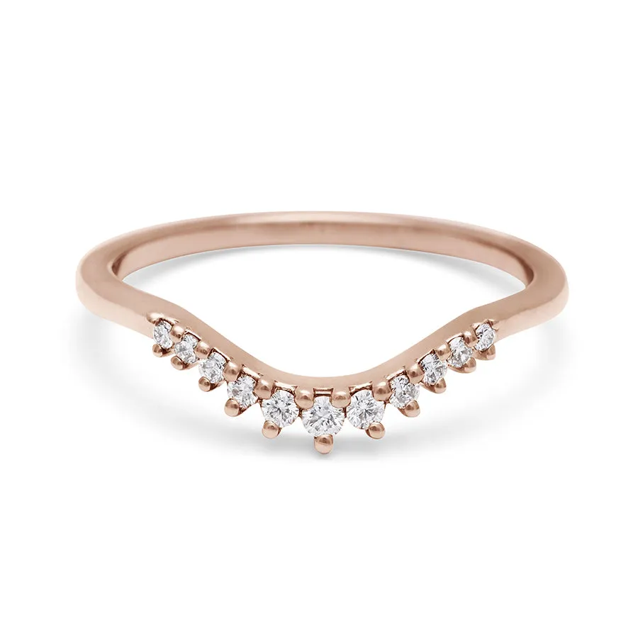 Starlight Tiara Curve Band - 14k Gold & White Diamond
