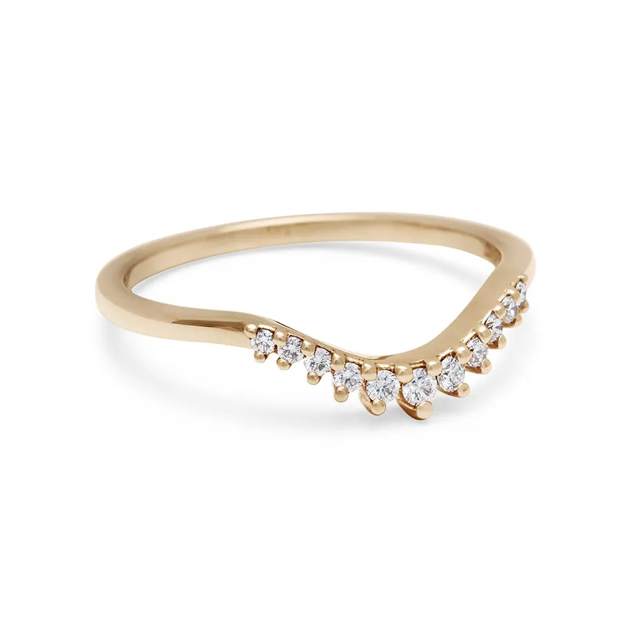 Starlight Tiara Curve Band - 14k Gold & White Diamond