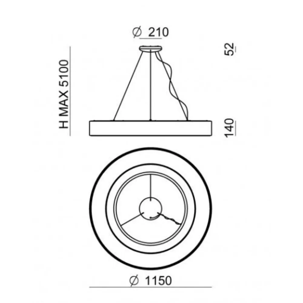 Stilnovo Saturn suspension lamp LED diam. 115 cm.