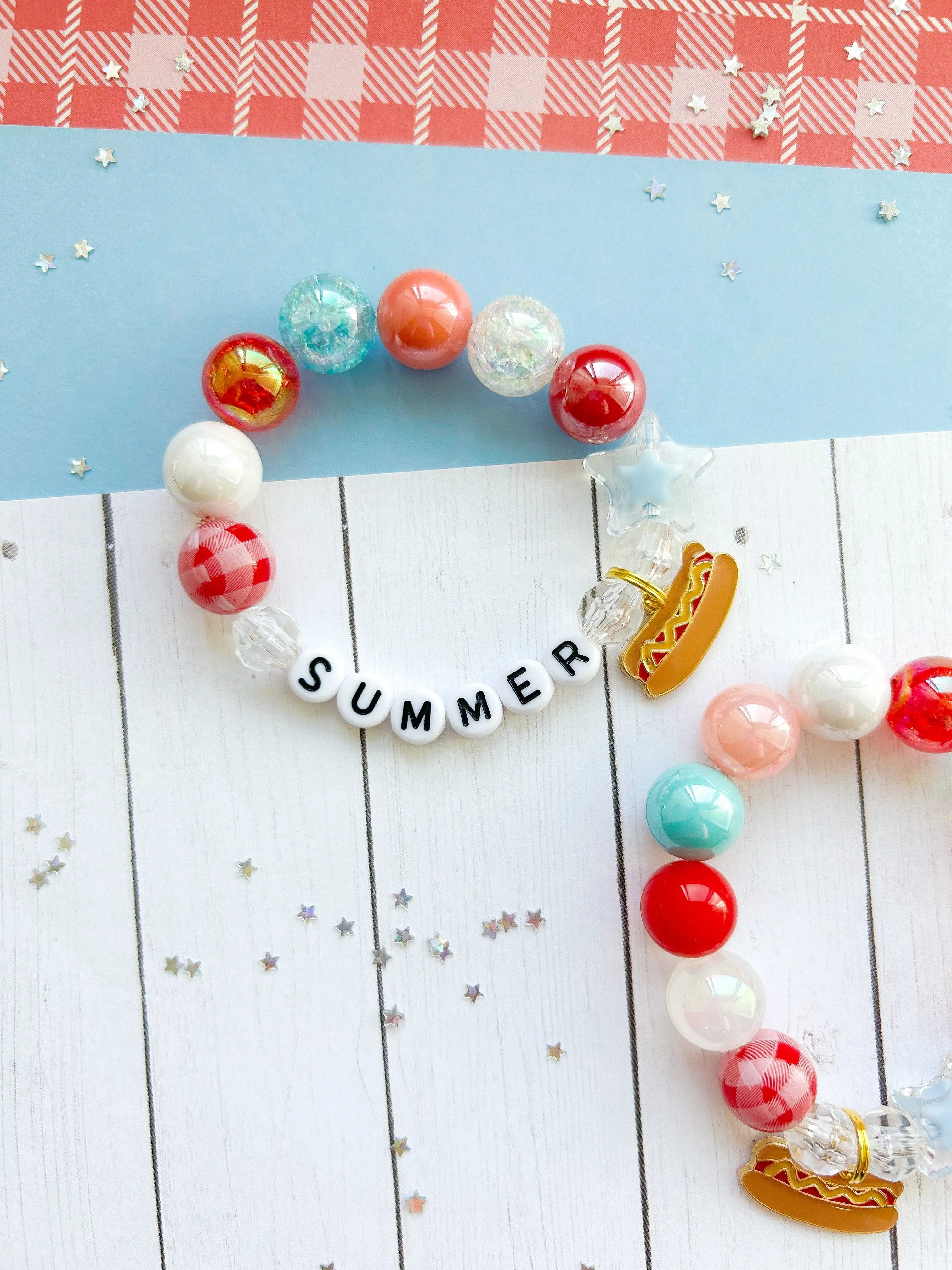 Summer Hot Dog Charm Bracelet - Customizable